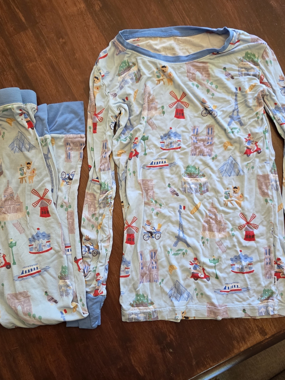 Little Sleepies Weekend In Paris Kids 9/10 Bamboo Pajama Set